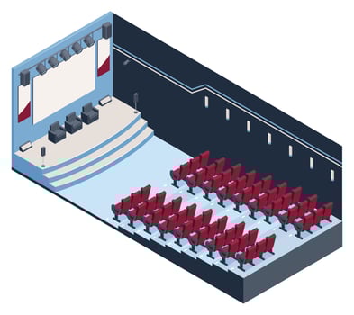 Isometric Press Conference Hall vector