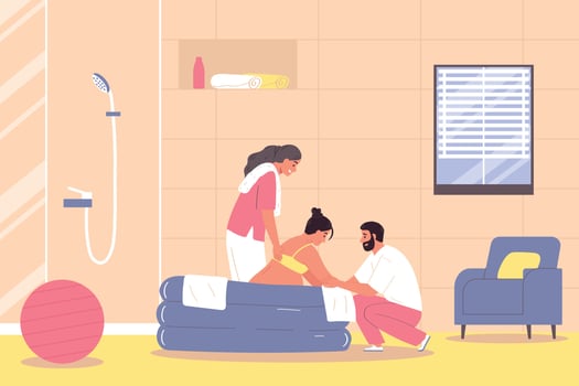 Childbirth Flat Concept vector