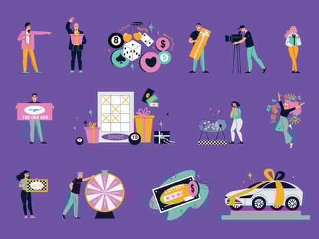 Fortune Lottery Set vector