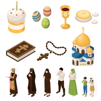Orthodox Christian Set vector