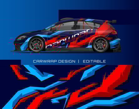 Car wrap design modern racing background design for vehicle wrap, racing car, rally, etc vector