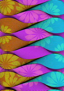African Wax Print fabric, Ethnic handmade ornament for your design, colorful Afro flowers tribal motifs, wave geometric elements. Vector texture, Africa wavy striped textile Ankara fashion style