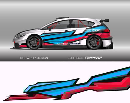 Car wrap design modern racing background design for vehicle wrap, racing car, rally, etc vector