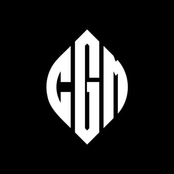 CGM circle letter logo design with circle and ellipse shape. CGM ellipse letters with typographic style. The three initials form a circle logo. CGM Circle Emblem Abstract Monogram Letter Mark Vector. vector