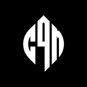 CQM circle letter logo design with circle and ellipse shape. CQM ellipse letters with typographic style. The three initials form a circle logo. CQM Circle Emblem Abstract Monogram Letter Mark Vector. vector