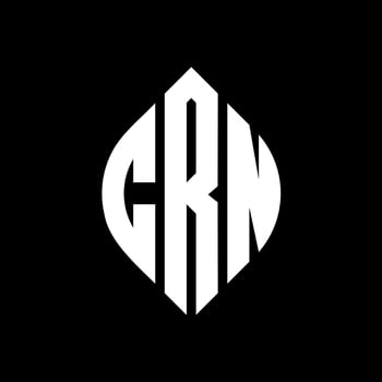 CRN circle letter logo design with circle and ellipse shape. CRN ellipse letters with typographic style. The three initials form a circle logo. CRN Circle Emblem Abstract Monogram Letter Mark Vector. vector
