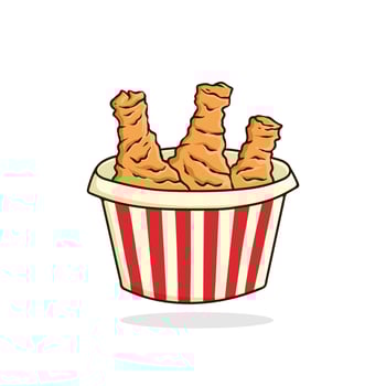 fried chicken cartoon vector