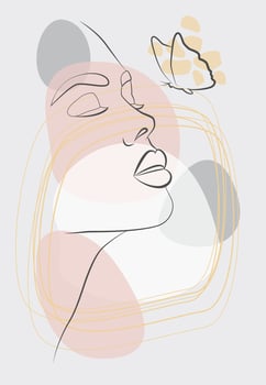 Linear woman portrait vector