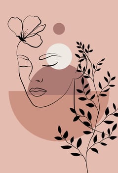 Linear woman portrait vector