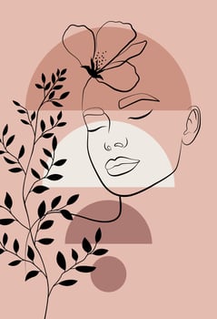Linear woman portrait vector