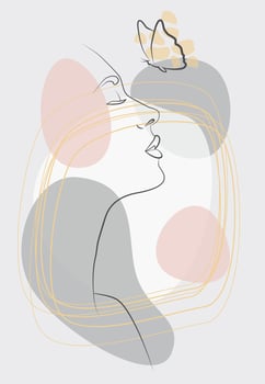 Linear woman portrait vector