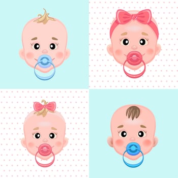 Baby with pacifier vector