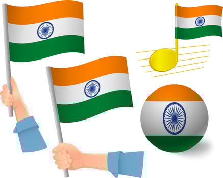 India flag icon set vector