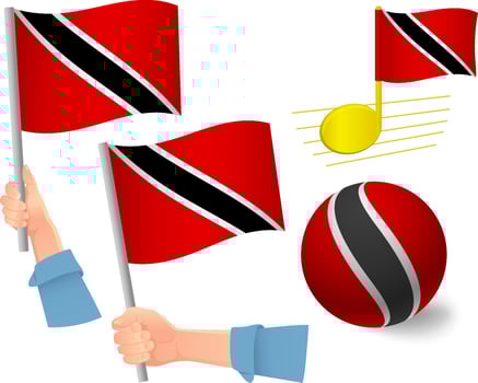Trinidad and Tobago flag icon set vector