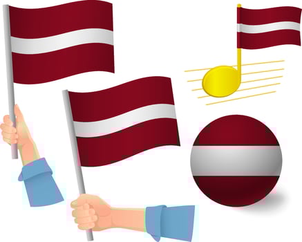 latvia flag icon set vector
