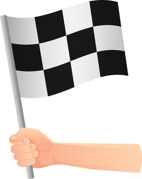 Start flag in hand vector