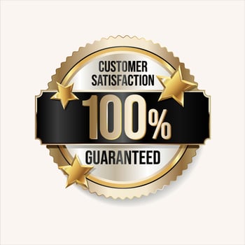 Customer satisfaction guaranteed hundred percent golden badge vector