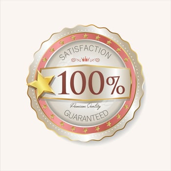 Customer satisfaction guaranteed hundred percent golden badge vector