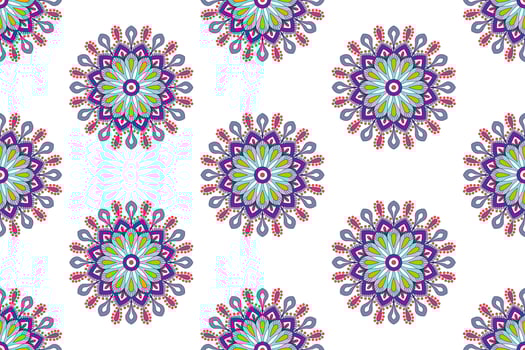 Mandala abstract geometric ethnic seamless pattern design. Aztec fabric carpet mandala Textile decorations wallpaper. Tribal boho native mandala turkey traditional embroidery vector background.