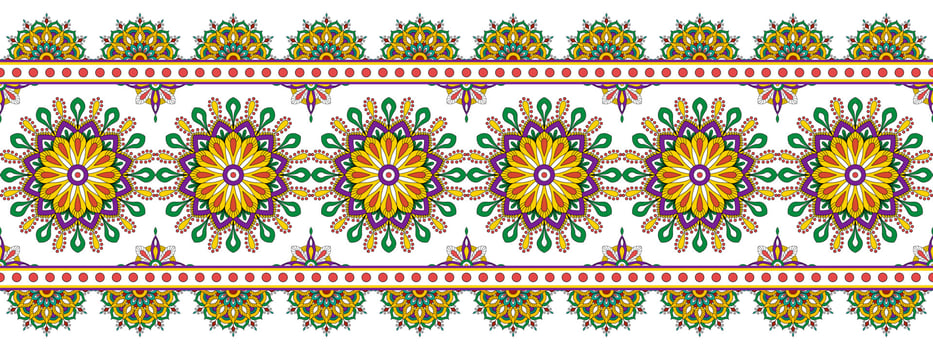 Mandala abstract geometric ethnic seamless pattern design. Aztec fabric carpet mandala Textile decorations wallpaper. Tribal boho native mandala turkey traditional embroidery vector background.