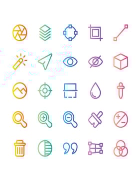 Design Tool Icon Set 30 isolated on white background vector