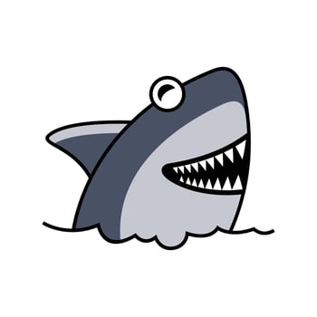 Happy Shark character vector template. Cute shark vector