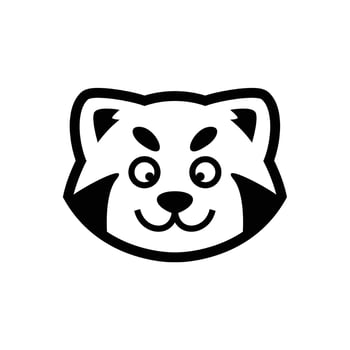 Head cat character vector template. Cute cat vector