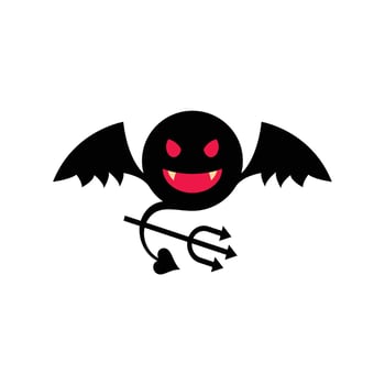 Cute devil vector logo. Black demons vector.