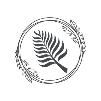 flower and leaf decorative ornament vector