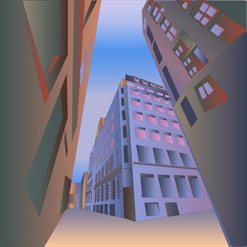 Modern City View Illustration vector