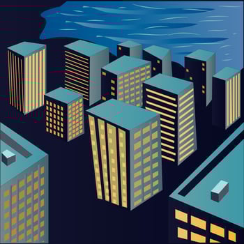 Modern City View Illustration vector