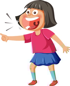 Laughing girl cartoon character vector