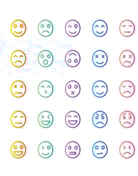 Emoticon Icon Set 30 isolated on white background vector
