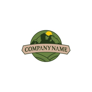 Mountain vector logo design template. Mountain logo.