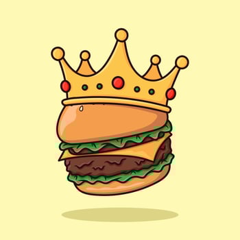 Burger King Fast Food Cartoon Vector Illustration