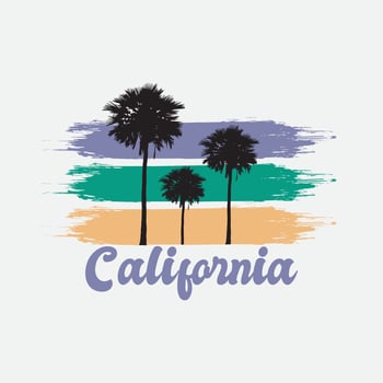 California illustration typography. perfect for t shirt design vector