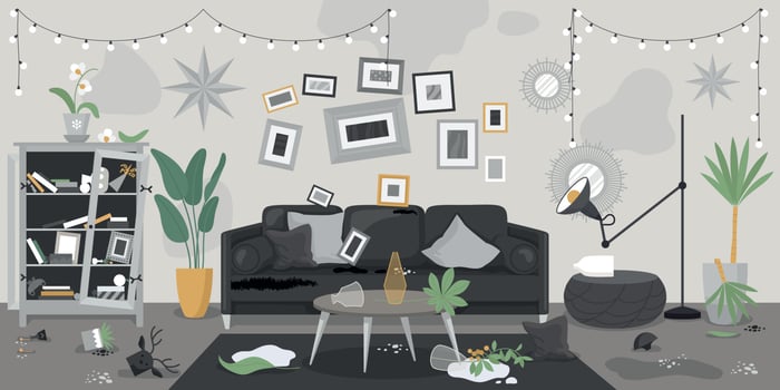 Dirty Room Interior Composition vector