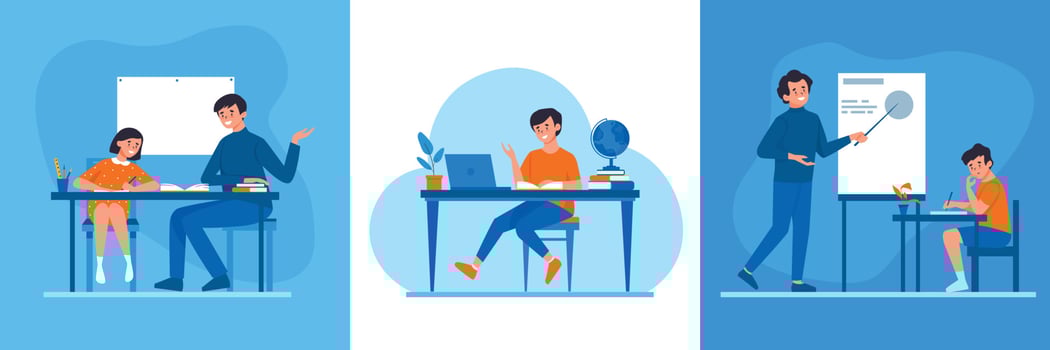 Homeschooling Tutoring Design Concept vector