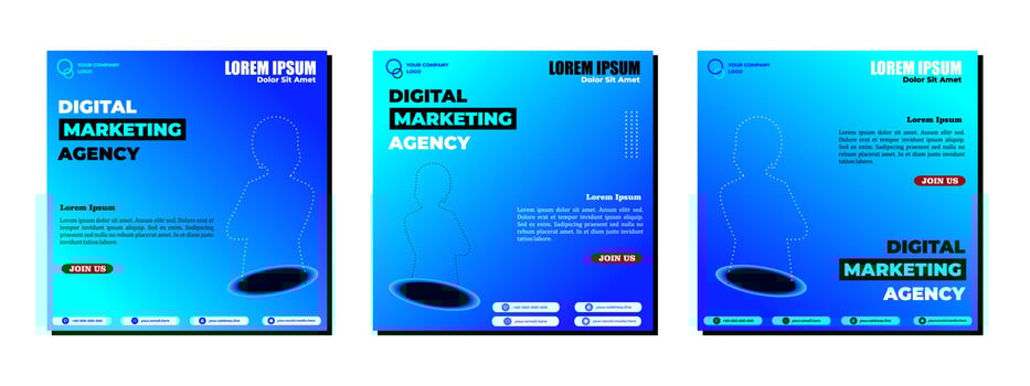 Social media posts template modern design, for digital marketing online. vector