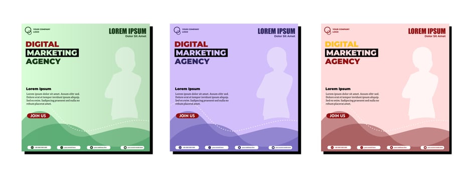 Social media posts template modern design, for digital marketing online. vector