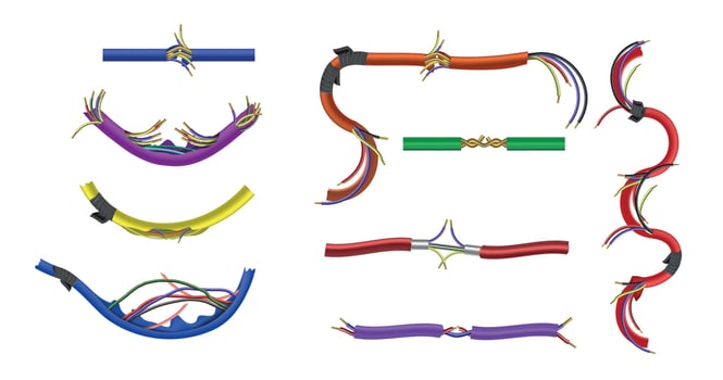 Damaged Cables Set vector