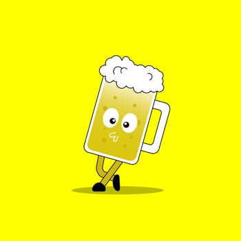 Cute Beer Mascot. Suitable for logo, illustration, etc. vector