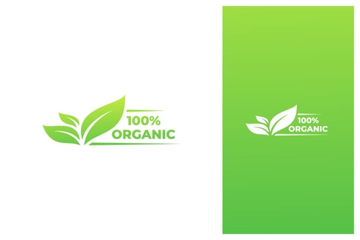 organic fresh natural badge label seal sticker stamp vector logo design