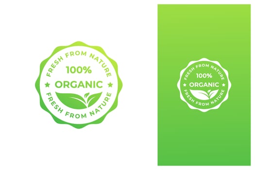 organic fresh natural badge label seal sticker stamp vector logo design