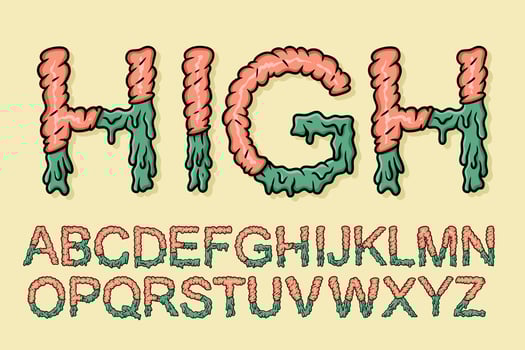 Alphabet Monster Melt text vector
