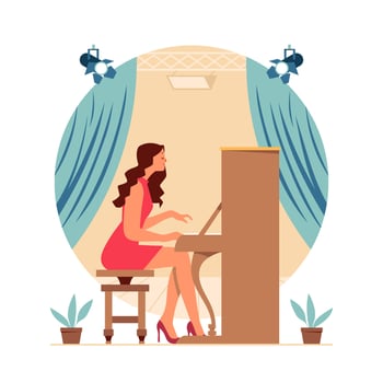 Female Pianist Character vector