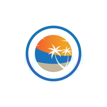 Palm tree summer illustration logo template vector design