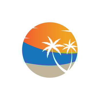 Palm tree summer illustration logo template vector design
