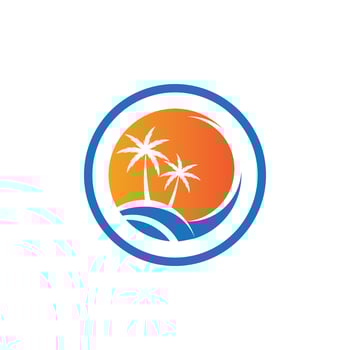 Palm tree summer illustration logo template vector design