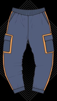 Men Cargo Pants Vector, Men Cargo Pants in a color block style, vector Illustration.